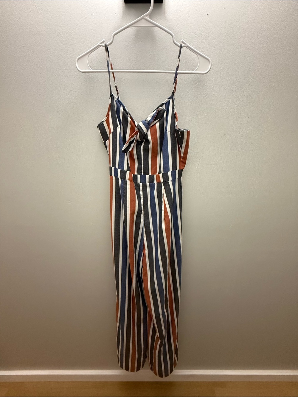 Romeo & Juliet Couture Navy, Rust & White Striped Top